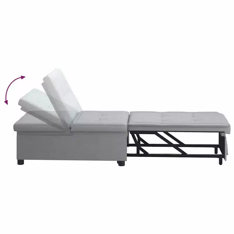 Canapé-lit en tissu gris clair