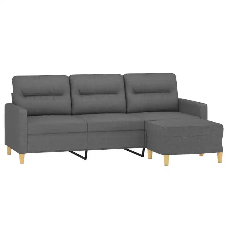 Canapé places avec pouf foncé