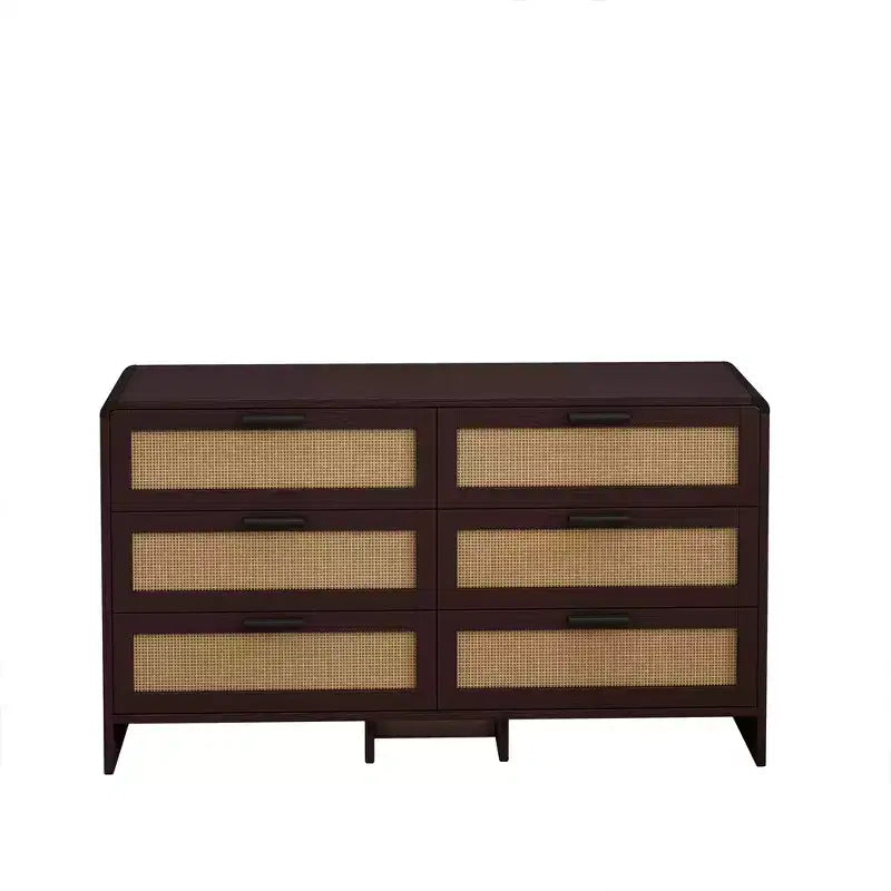 Commode de rangement en rotin, meuble d'angle en bois au design moderne et arrondi