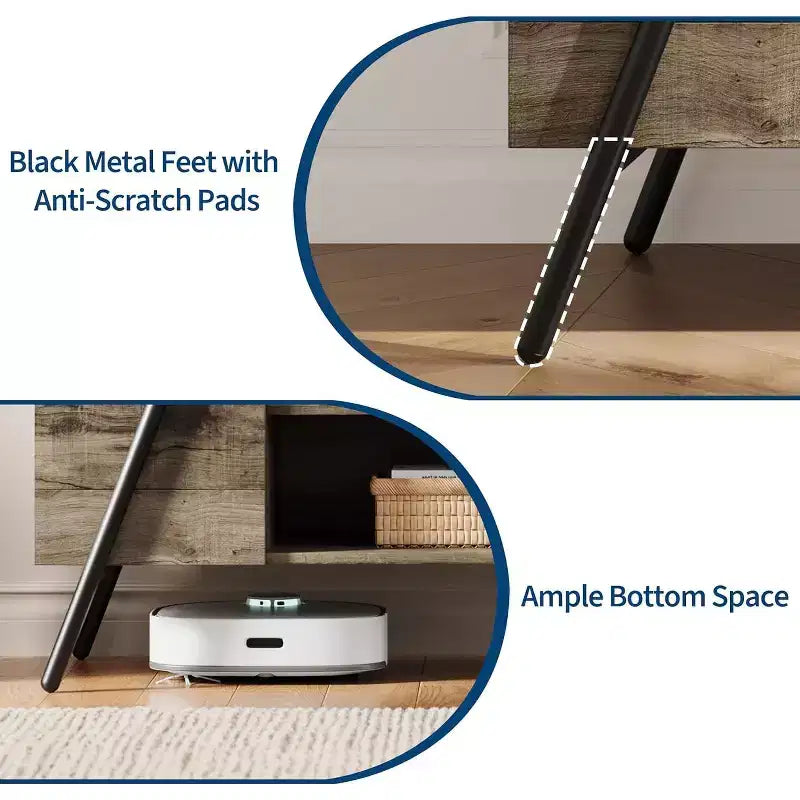 Meuble TV console média moderne avec étagère réglable