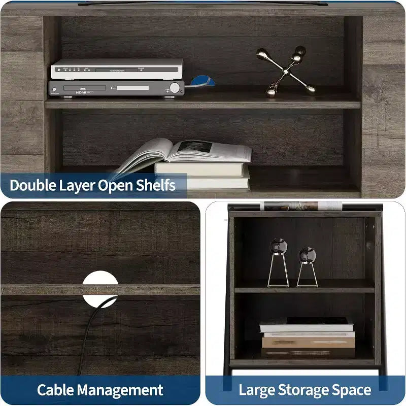 Meuble TV console média moderne avec étagère réglable