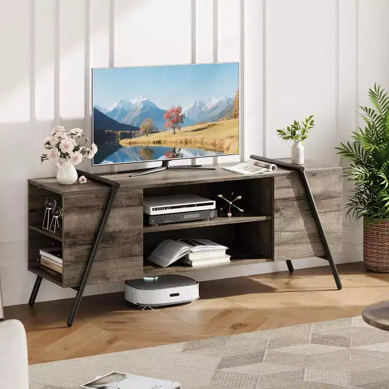 Meuble TV console média moderne avec étagère réglable