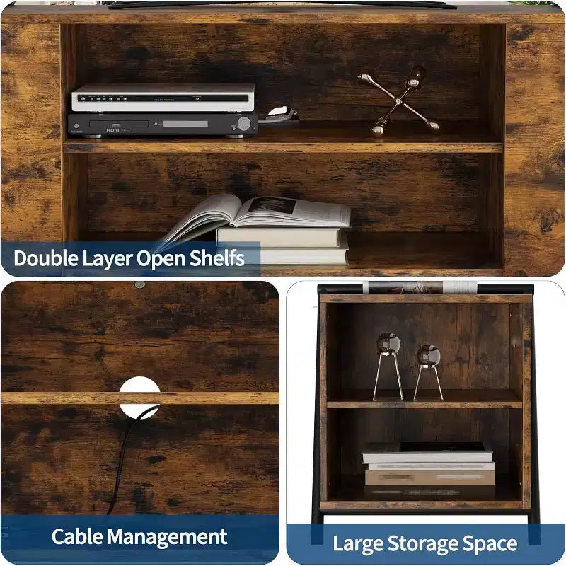 Meuble TV console média moderne avec étagère réglable
