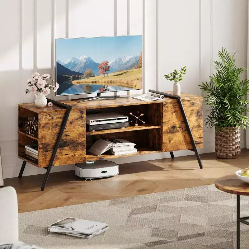 Meuble TV console média moderne avec étagère réglable