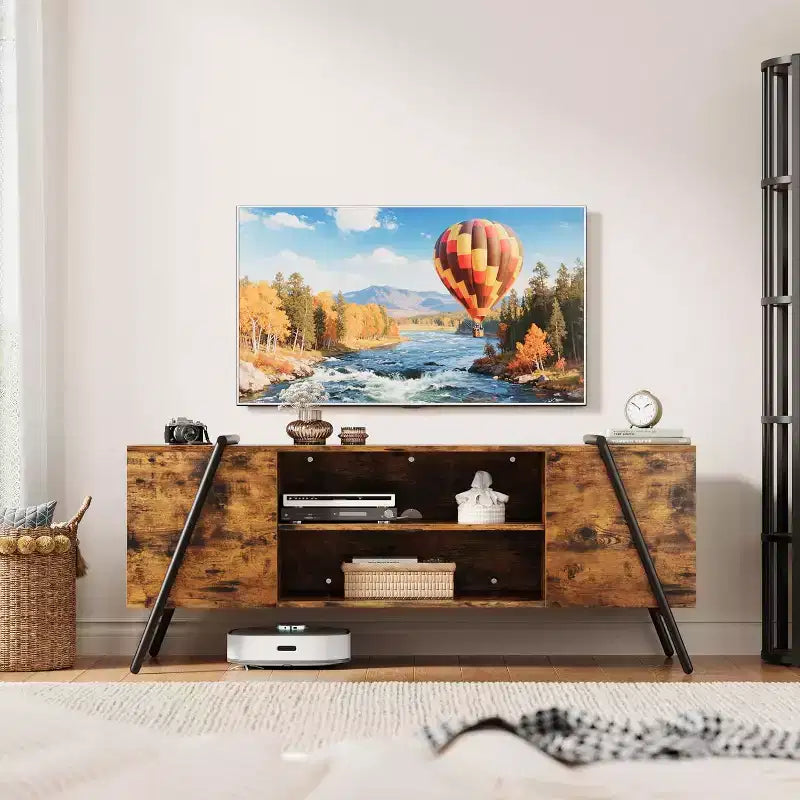 Meuble TV console média moderne avec étagère réglable