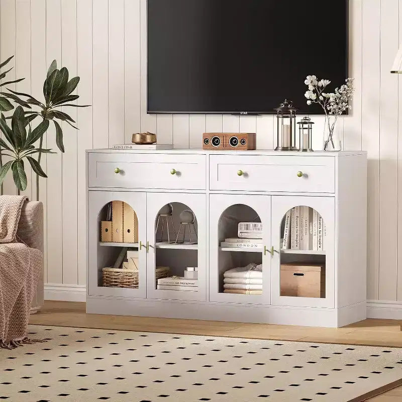 Bahut, Buffet moderne en bois, Meuble TV, Armoire de rangement de cuisine