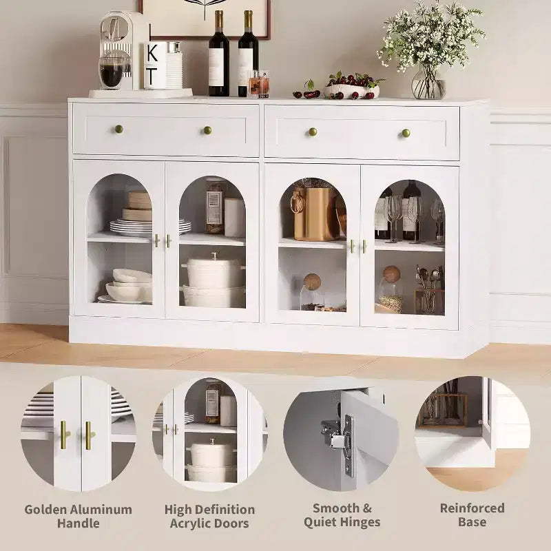 Bahut, Buffet moderne en bois, Meuble TV, Armoire de rangement de cuisine