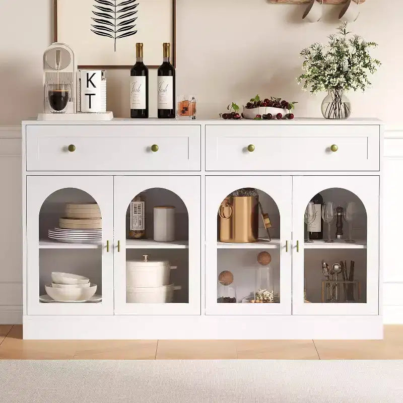 Bahut, Buffet moderne en bois, Meuble TV, Armoire de rangement de cuisine