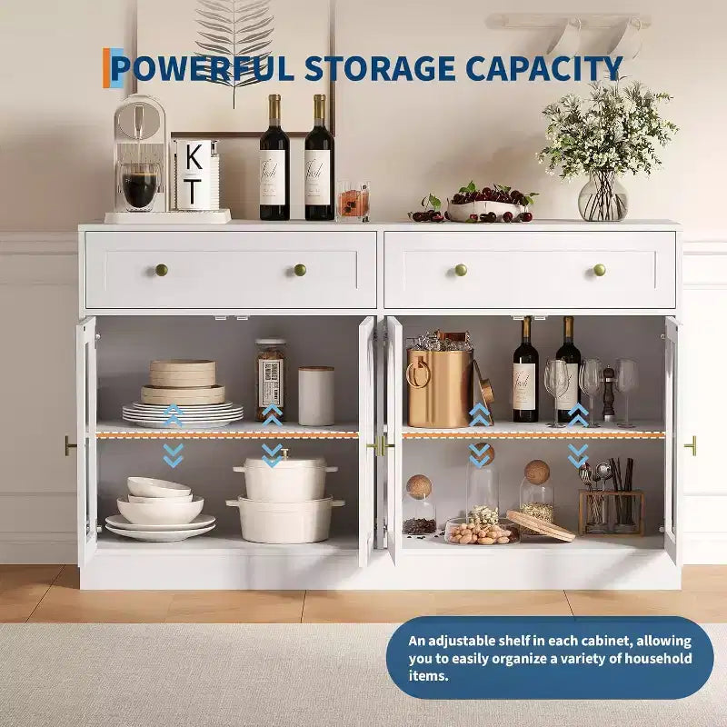 Bahut, Buffet moderne en bois, Meuble TV, Armoire de rangement de cuisine