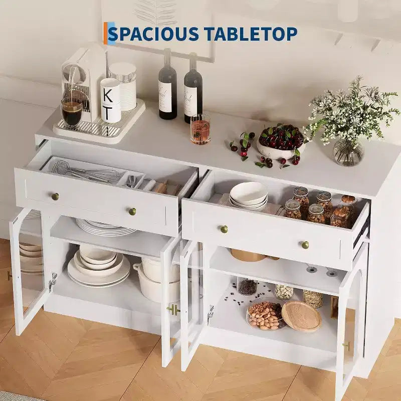 Bahut, Buffet moderne en bois, Meuble TV, Armoire de rangement de cuisine