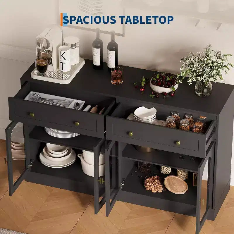 Bahut, Buffet moderne en bois, Meuble TV, Armoire de rangement de cuisine