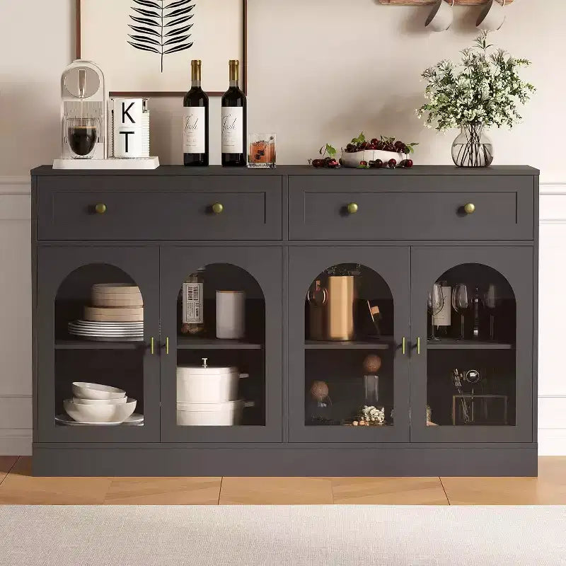 Bahut, Buffet moderne en bois, Meuble TV, Armoire de rangement de cuisine