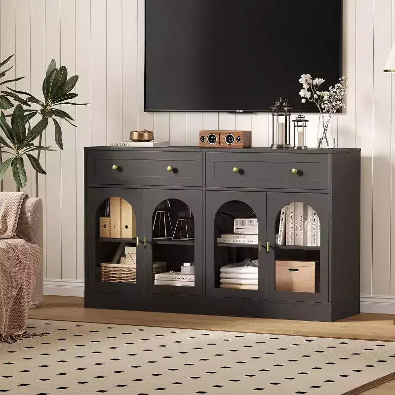 Bahut, Buffet moderne en bois, Meuble TV, Armoire de rangement de cuisine