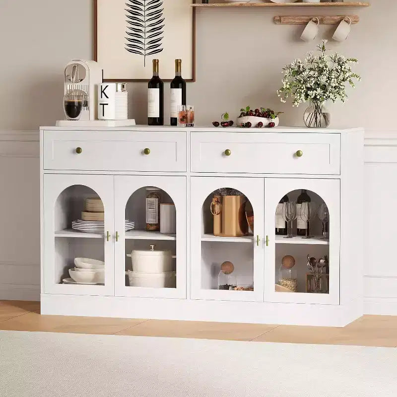 Bahut, Buffet moderne en bois, Meuble TV, Armoire de rangement de cuisine