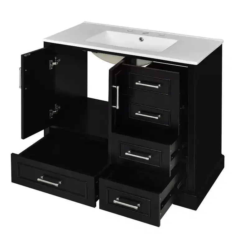 Meuble de salle de bain avec lavabo et rangement, Armoire de rangement de salle de bain