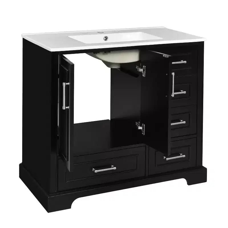 Meuble de salle de bain avec lavabo et rangement, Armoire de rangement de salle de bain