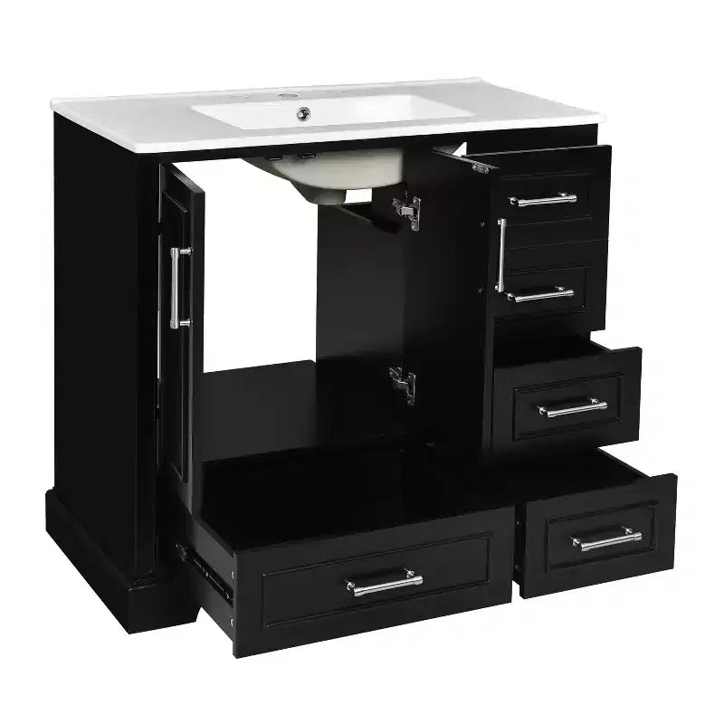 Meuble de salle de bain avec lavabo et rangement, Armoire de rangement de salle de bain