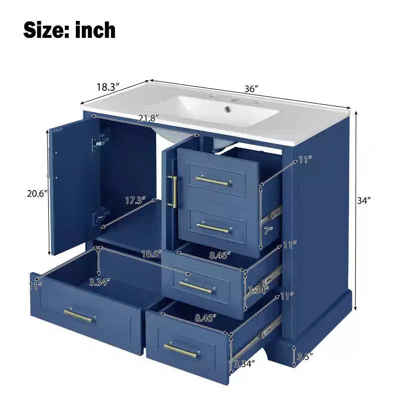 Meuble de salle de bain avec lavabo et rangement, Armoire de rangement de salle de bain