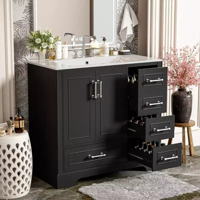 Meuble de salle de bain avec lavabo et rangement, Armoire de rangement de salle de bain