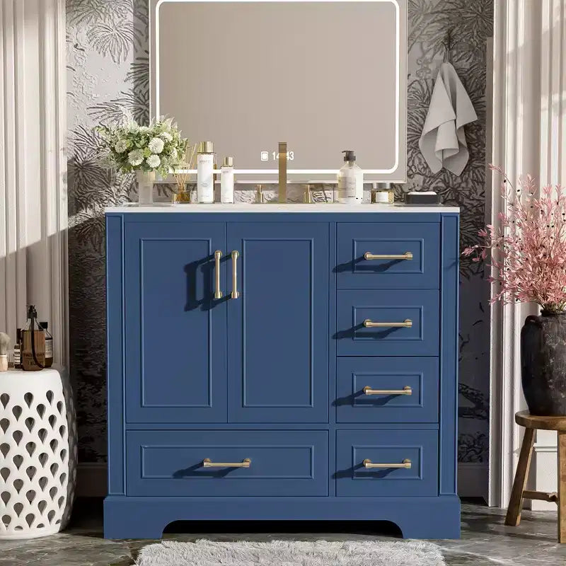 Meuble de salle de bain avec lavabo et rangement, Armoire de rangement de salle de bain