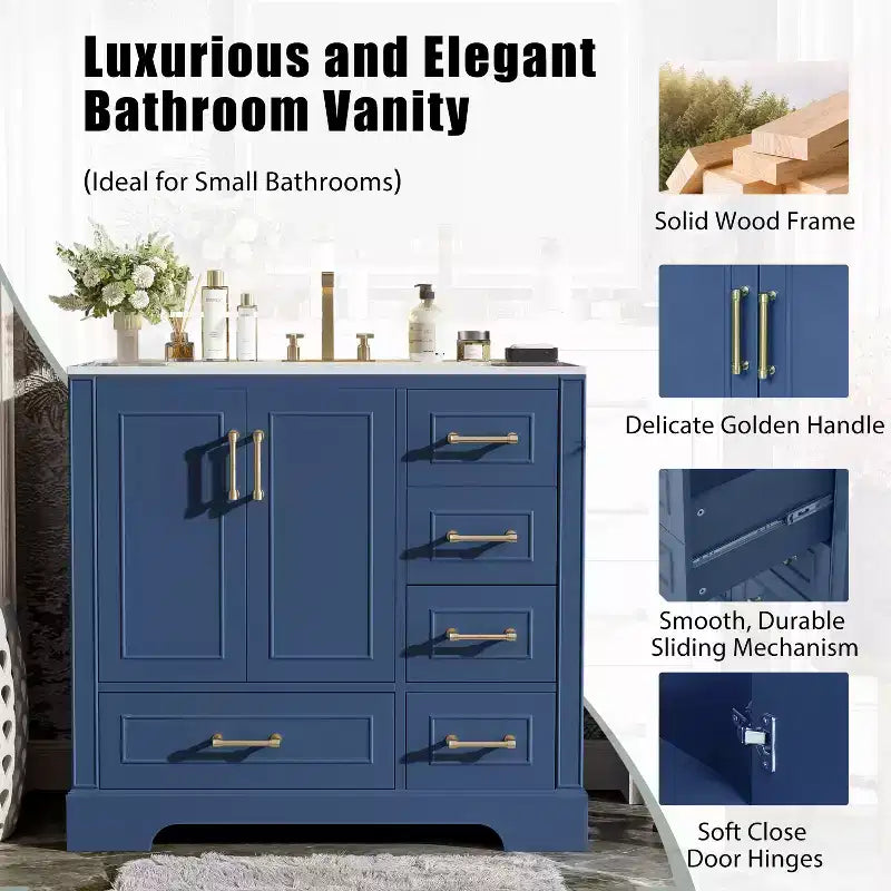 Meuble de salle de bain avec lavabo et rangement, Armoire de rangement de salle de bain