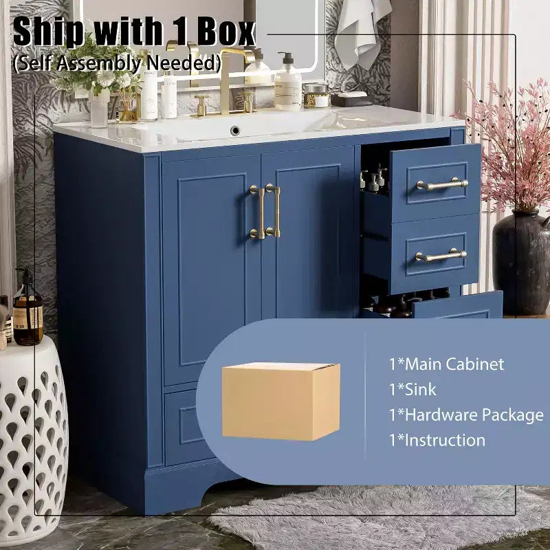 Meuble de salle de bain avec lavabo et rangement, Armoire de rangement de salle de bain
