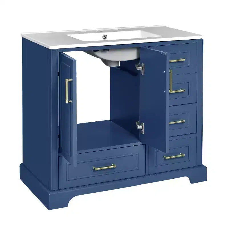 Meuble de salle de bain avec lavabo et rangement, Armoire de rangement de salle de bain