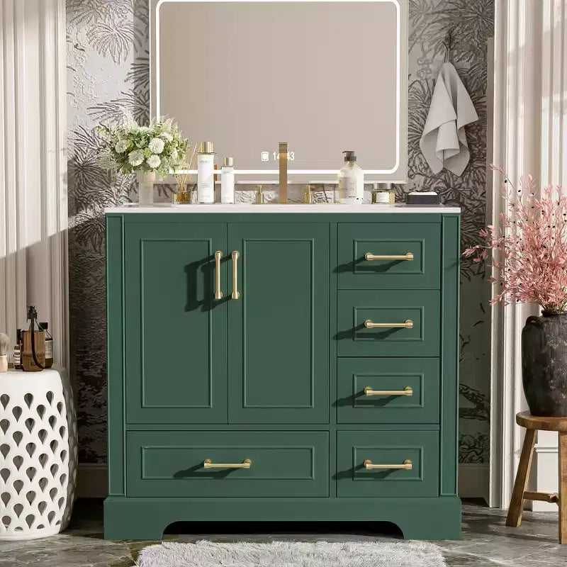 Meuble de salle de bain avec lavabo et rangement, Armoire de rangement de salle de bain