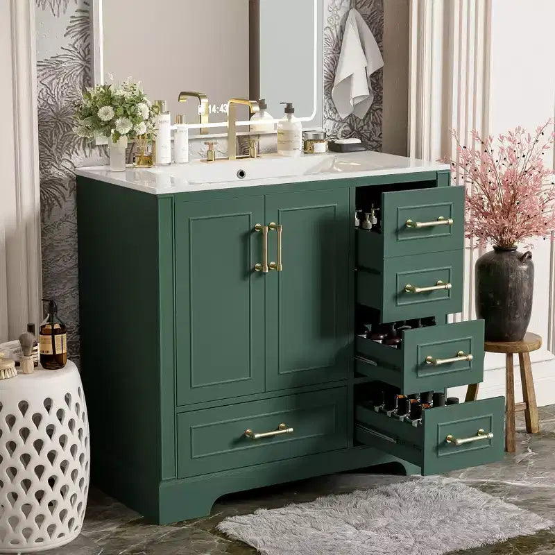 Meuble de salle de bain avec lavabo et rangement, Armoire de rangement de salle de bain