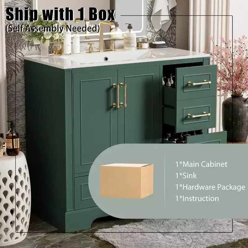 Meuble de salle de bain avec lavabo et rangement, Armoire de rangement de salle de bain