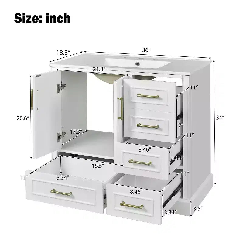 Meuble de salle de bain avec lavabo et rangement, Armoire de rangement de salle de bain
