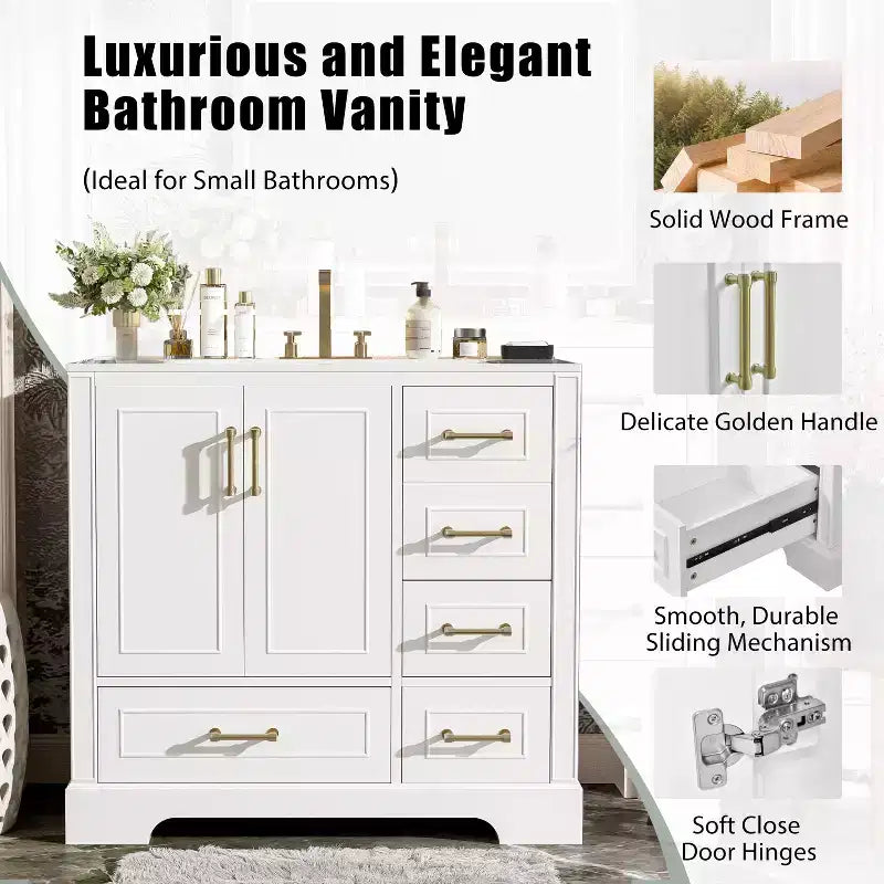 Meuble de salle de bain avec lavabo et rangement, Armoire de rangement de salle de bain
