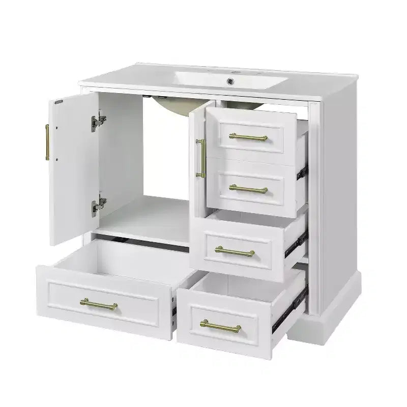 Meuble de salle de bain avec lavabo et rangement, Armoire de rangement de salle de bain