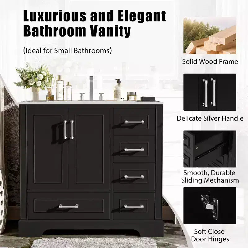 Meuble de salle de bain avec lavabo et rangement, Armoire de rangement de salle de bain