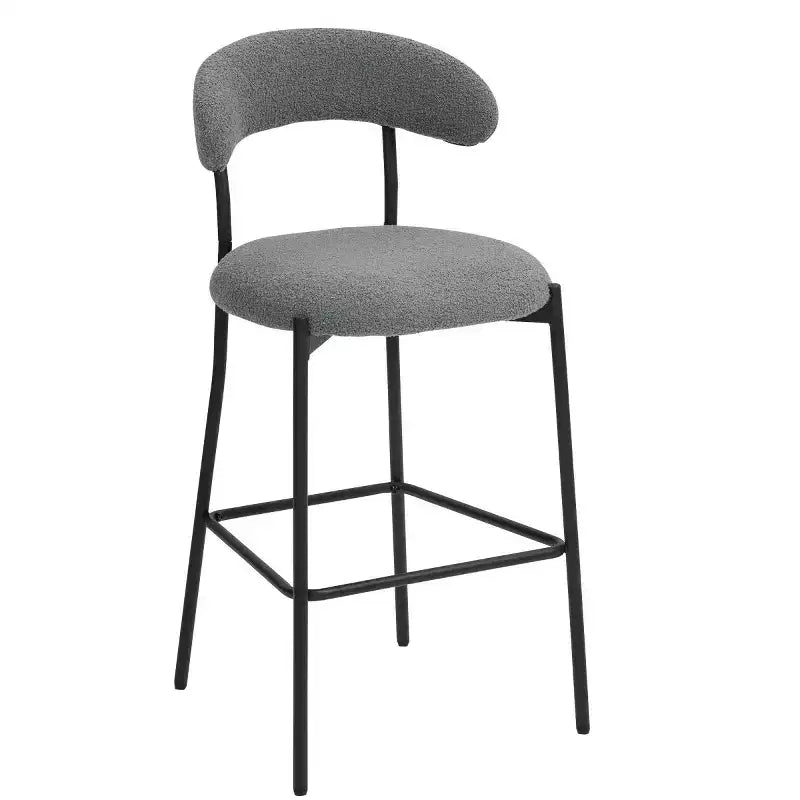 Tabourets de comptoir Teddy modernes avec dossier confortable, chaises de comptoir
