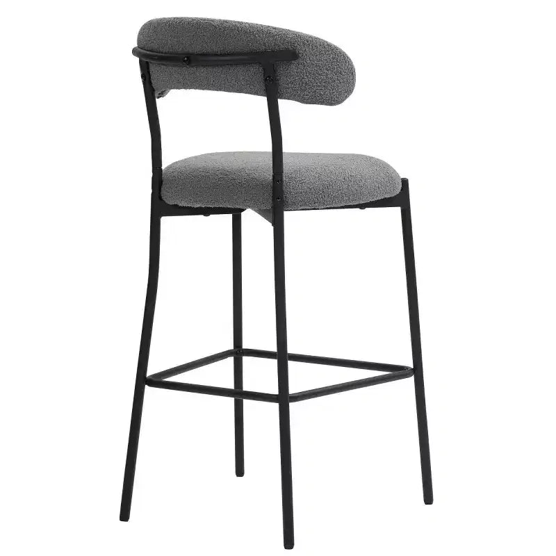 Tabourets de comptoir Teddy modernes avec dossier confortable, chaises de comptoir