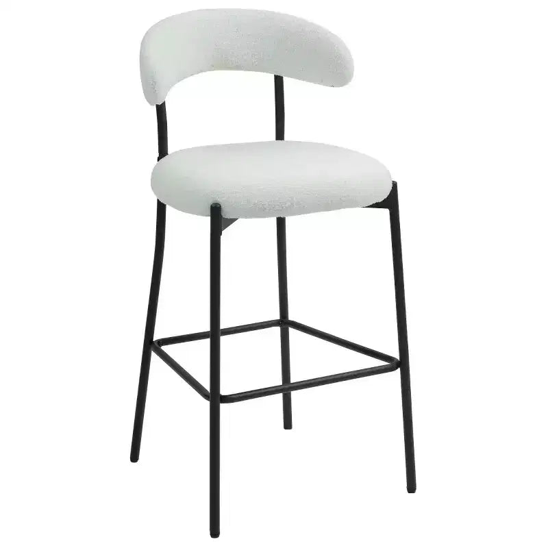 Tabourets de comptoir Teddy modernes avec dossier confortable, chaises de comptoir