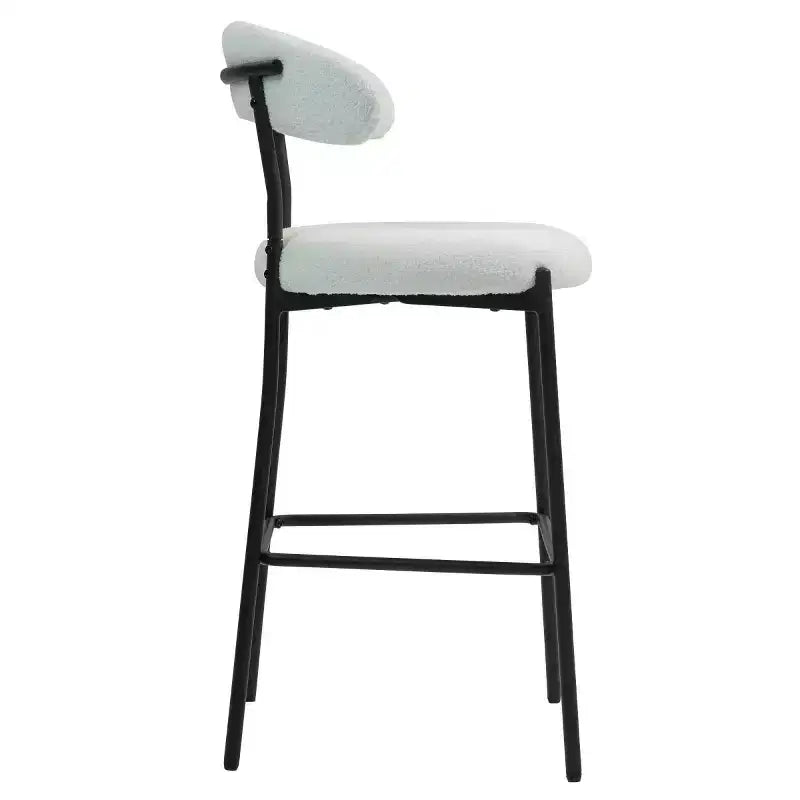 Tabourets de comptoir Teddy modernes avec dossier confortable, chaises de comptoir
