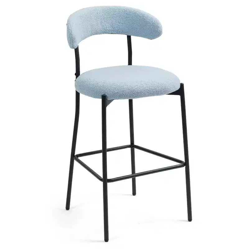 Tabourets de comptoir Teddy modernes avec dossier confortable, chaises de comptoir