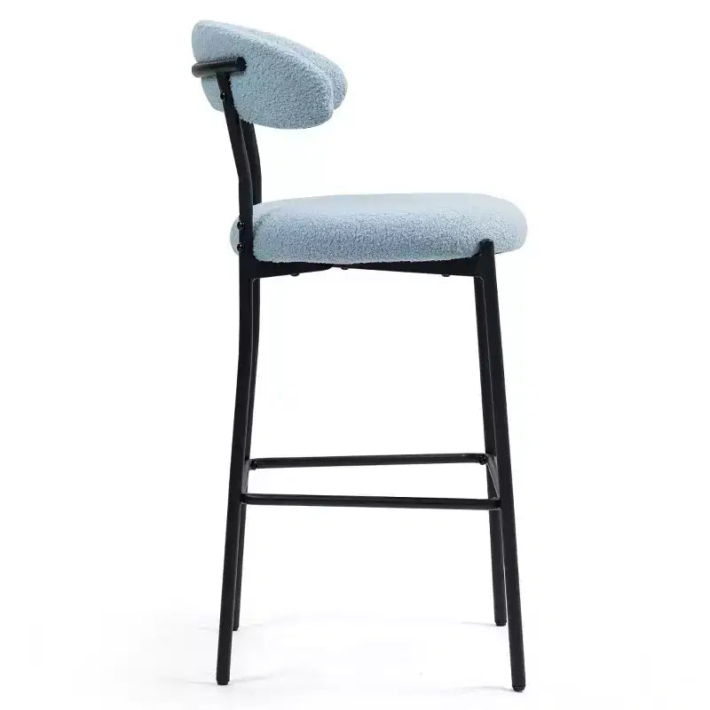 Tabourets de comptoir Teddy modernes avec dossier confortable, chaises de comptoir
