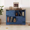 39 Wood Entertainment Cabinet with 2 Barn Doors, Holds Up to 450 Albums, Farmhouse Style Media Console for Living Room, Bedroom, or Office