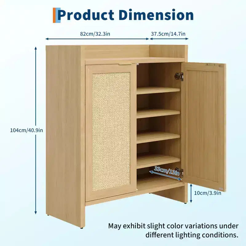 Meuble de rangement pour chaussures en rotin Meuble de rangement autoportant de style fermier