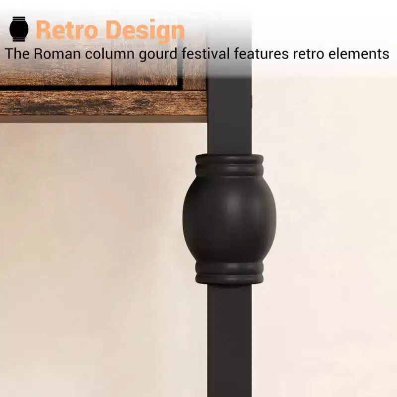 Table d'appoint industrielle avec tiroir, table de chevet à 2 niveaux