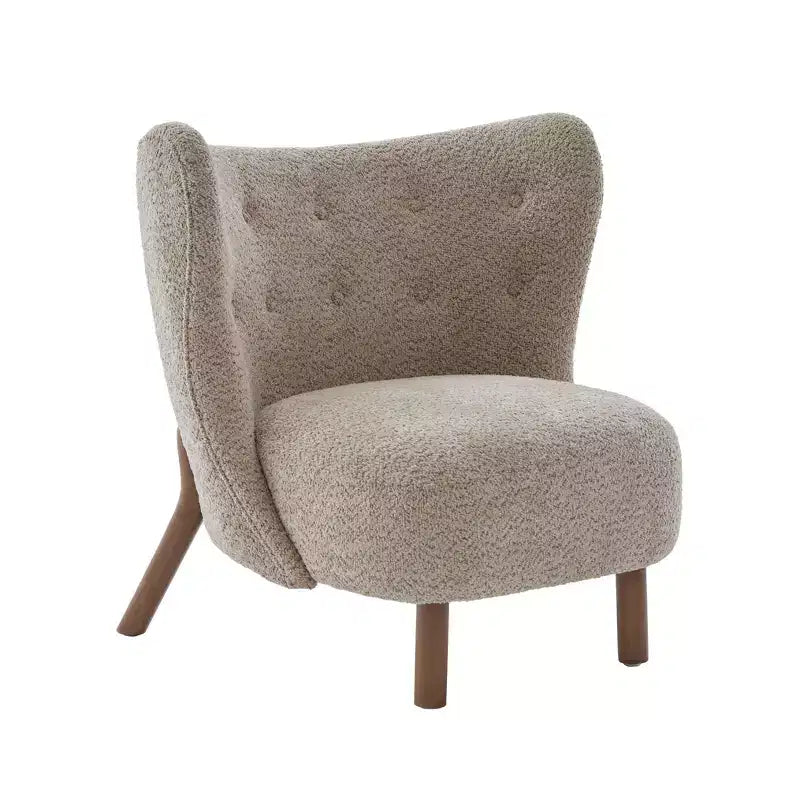 Fauteuil d'appoint avec dossier incurvé et pieds en bois de bouleau