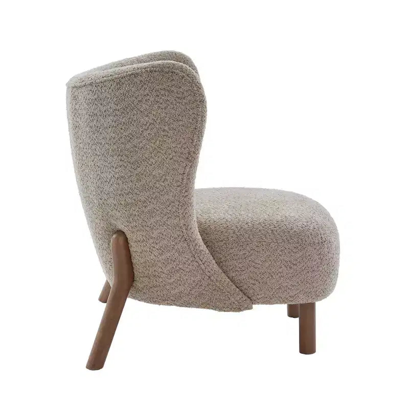 Fauteuil d'appoint avec dossier incurvé et pieds en bois de bouleau