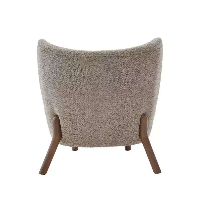 Fauteuil d'appoint avec dossier incurvé et pieds en bois de bouleau