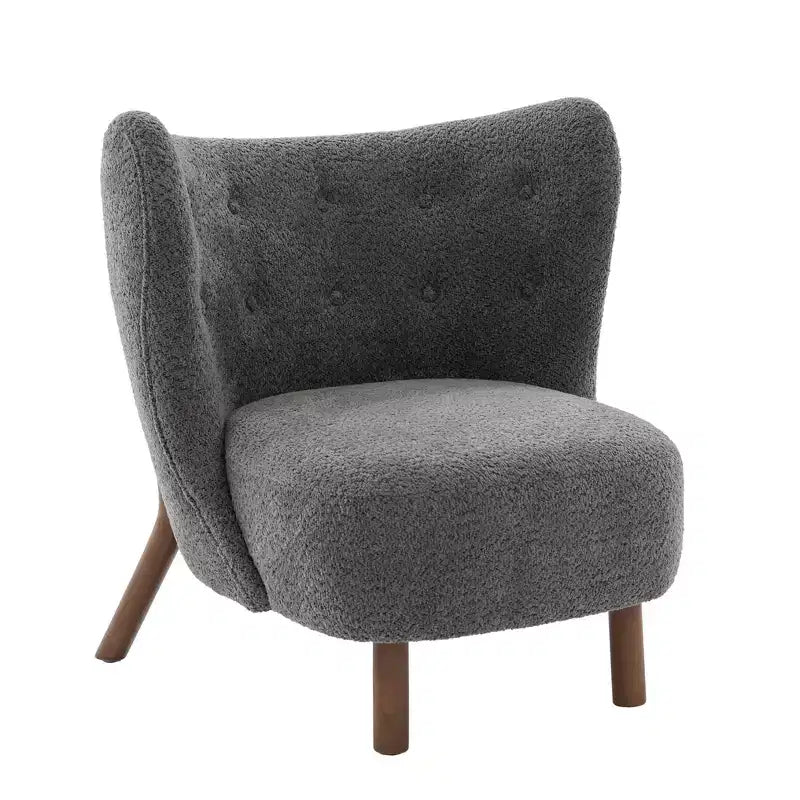 Fauteuil d'appoint avec dossier incurvé et pieds en bois de bouleau