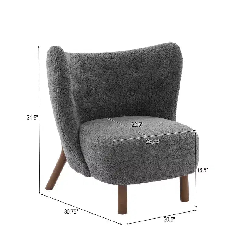 Fauteuil d'appoint avec dossier incurvé et pieds en bois de bouleau