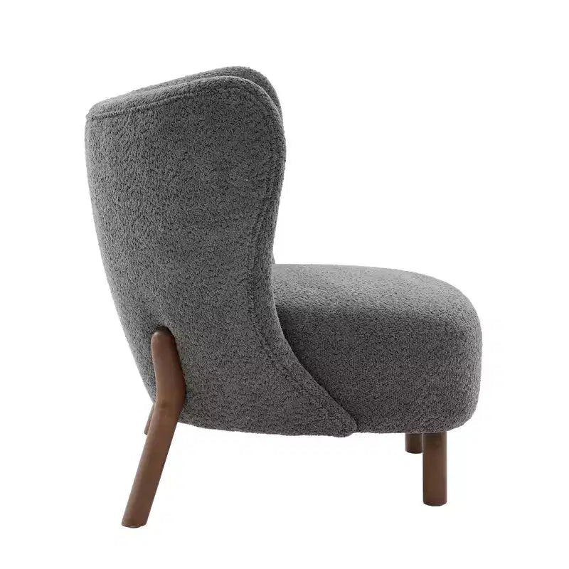 Fauteuil d'appoint avec dossier incurvé et pieds en bois de bouleau