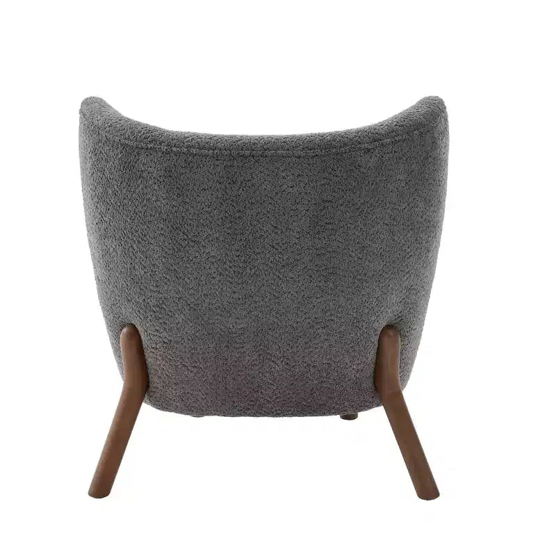 Fauteuil d'appoint avec dossier incurvé et pieds en bois de bouleau